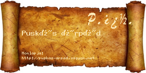 Puskás Árpád névjegykártya