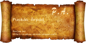 Puskás Árpád névjegykártya